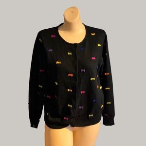 Cute Cotton Marisa Christina Novelty Cotton Dog Bone Cardigan Medium